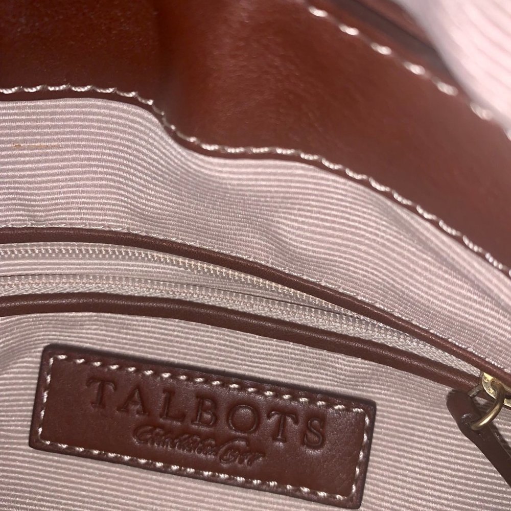 Talbots Brown Leather Shoulder Bag New With Tags - Picture 4 of 7